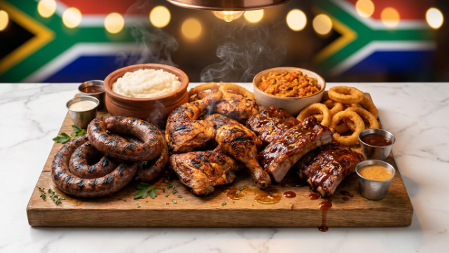 South African sharing meal grilled meats platter